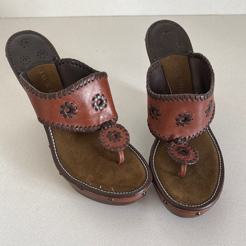 Jack Rogers Brown Leather Women's Sandals